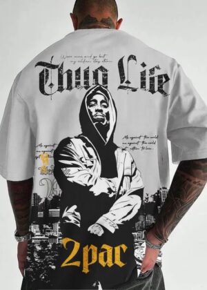 Men Graphic Print Round Neck Polyester Grey T-Shirt