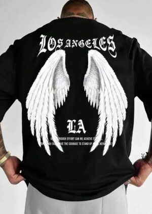 Men Printed Round Neck Cotton Blend Black T-Shirt